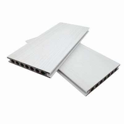 ISO9001 Terrace Co Extrusion Composite Decking ไม้พลาสติกสีขาว WPC