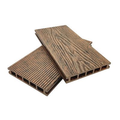 ผสมสี WPC Decking 3D ลายนูนพื้นกลางแจ้ง