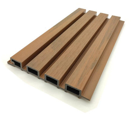 แผ่นผนังบานเกล็ด WPC Coextrusion เชิงพาณิชย์ 3D สำหรับตกแต่งภายใน