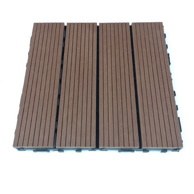 กระเบื้องปูพื้น WPC ลายไม้กลางแจ้งไม้กระดานพื้นคลิกพื้น 300x300 มม