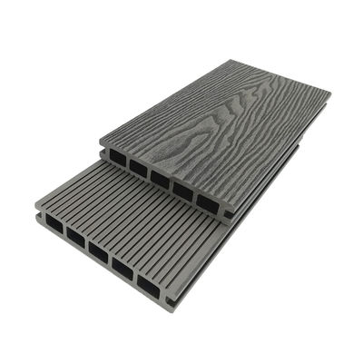 ป้องกันไฟ WPC แอนธราไซต์ประกอบ Decking 3D ไม้เทคไม้เรือนสีไม้ Redwood