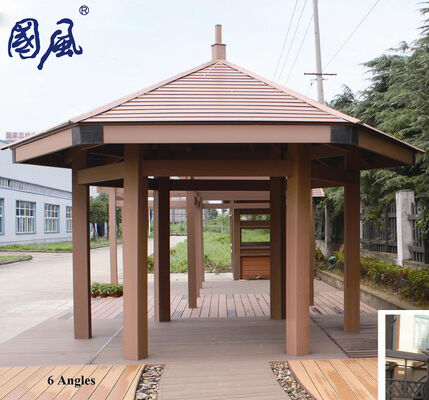 ไม้หกเหลี่ยมพลาสติกคอมโพสิต WPC Pergola WPC Pavilion