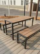 ชุดเฟอร์นิเจอร์สวนยอดนิยม - โต๊ะ WPC เชิงพาณิชย์กลางแจ้งพร้อมม้านั่ง