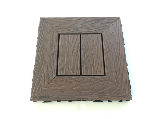 DIY กระเบื้องดาดฟ้า WPC 30*30 ซม. ลายไม้ธรรมชาติพื้นกลางแจ้งสำหรับลานบ้าน