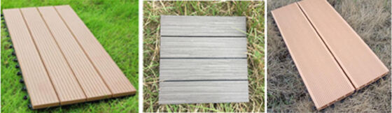 กระเบื้องดาดฟ้า WPC ที่เชื่อมต่อกันขนาด 30x30 ซม. DIY พื้นลานบ้านสำหรับพื้นที่กลางแจ้งในบ้าน