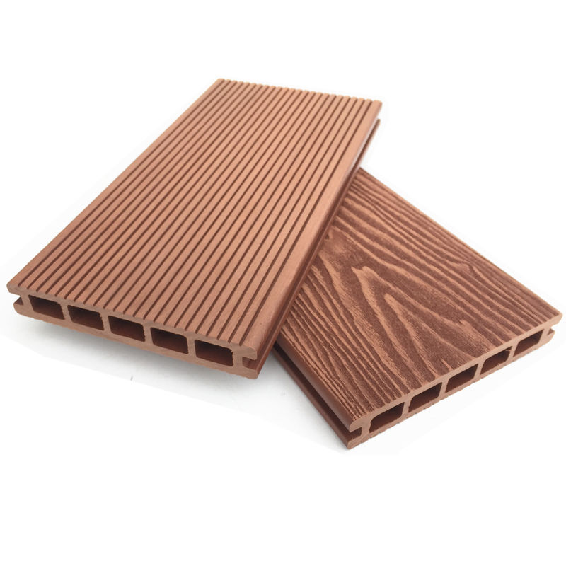 3D Terrace Teak Composite Decking พื้นไม้พลาสติกคอมโพสิตวิศวกรรม