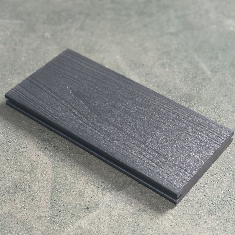 WPC สถาปัตยกรรมในพื้นผิวโลหะเหลว กราไฟท์เงิน WPC DECKING